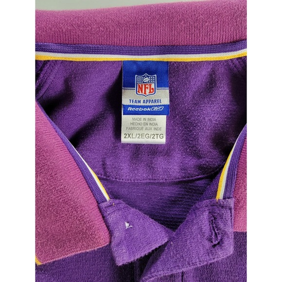 Minnesota Vikings Polo Shirt Men's Size 2XL NFL Short Sleeve Collared Cotton - Picture 8 of 9